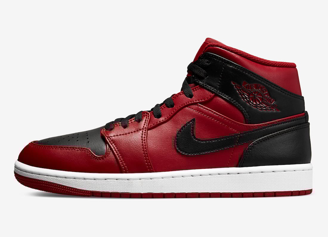 Air Jordan 1 Mid Reverse Bred Gym Red Black White 554724-660 Release Date Info