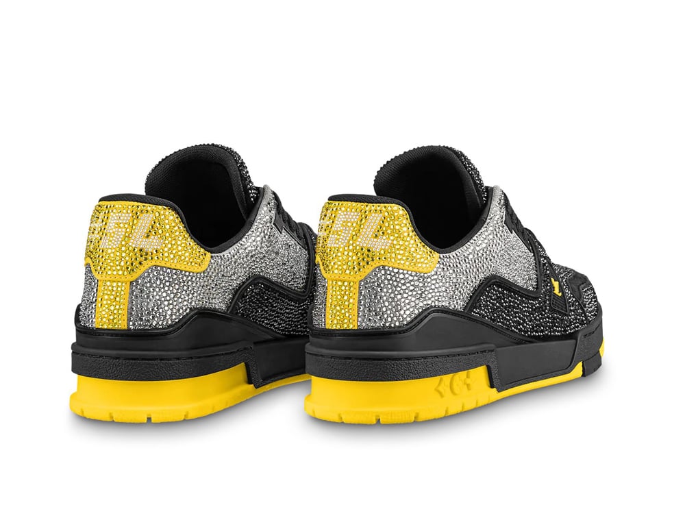Louis Vuitton LV Trainer Crystals Black Yellow Release Date Info