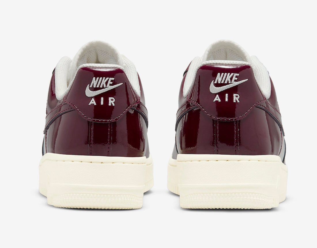 Nike Air Force 1 Low Patent White Burgundy DQ8583-100 Release Date Info