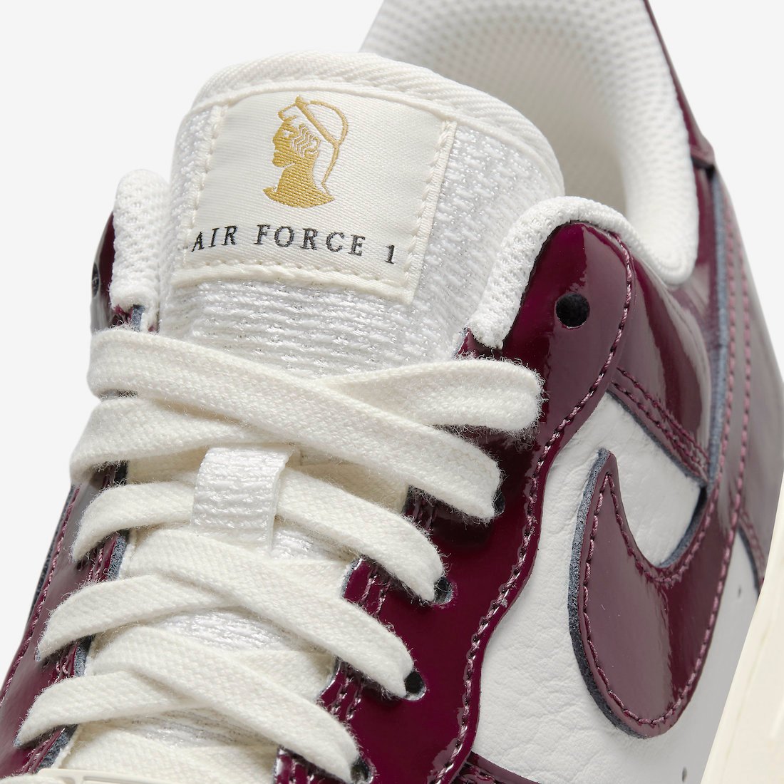 Nike Air Force 1 Low Patent White Burgundy DQ8583-100 Release Date Info