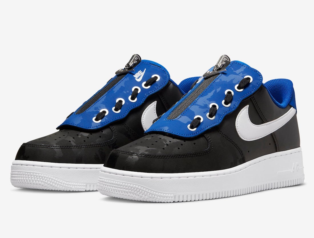Nike Air Force 1 Low Shroud Black Blue White DC8875-001 Release Date Info