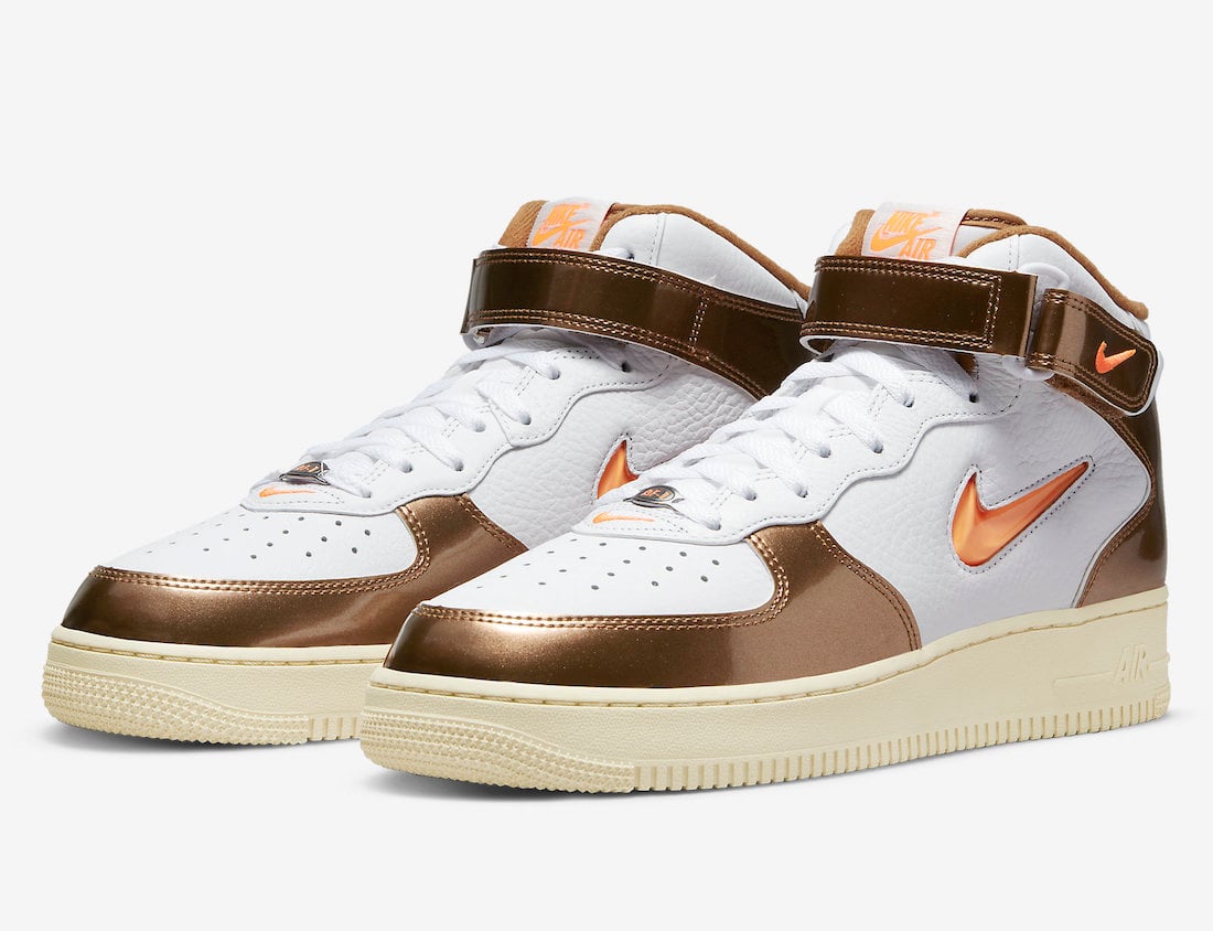 Nike Air Force 1 Mid White Total Orange Ale Brown Beach DH5623-100 Release Date Info