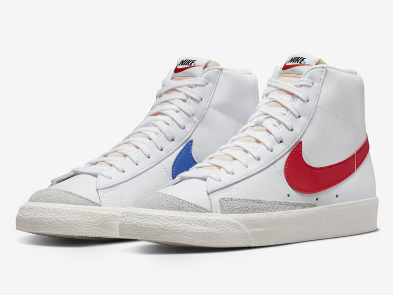 nike blazer low 3d white blue red