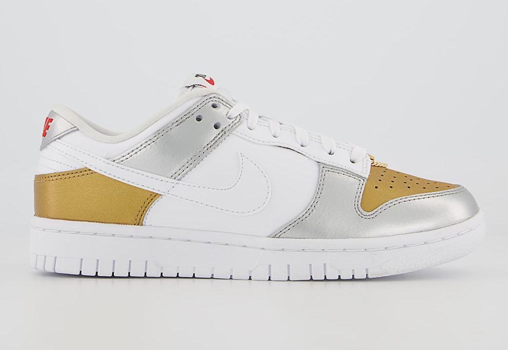 Nike Dunk Low White Gold Silver Red Release Date Info