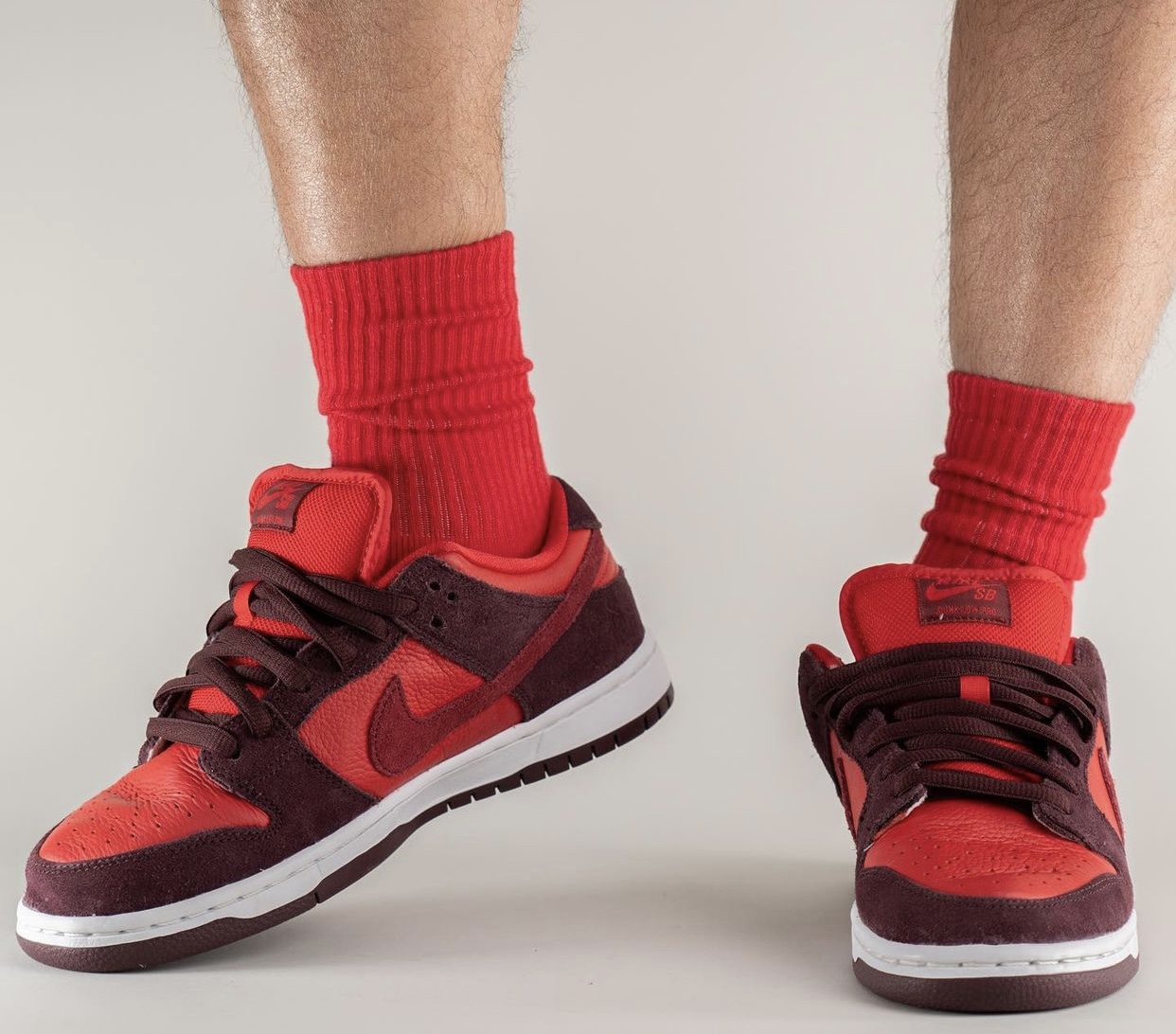 Cherry Nike SB Dunk Low DN3741-600 On-Feet