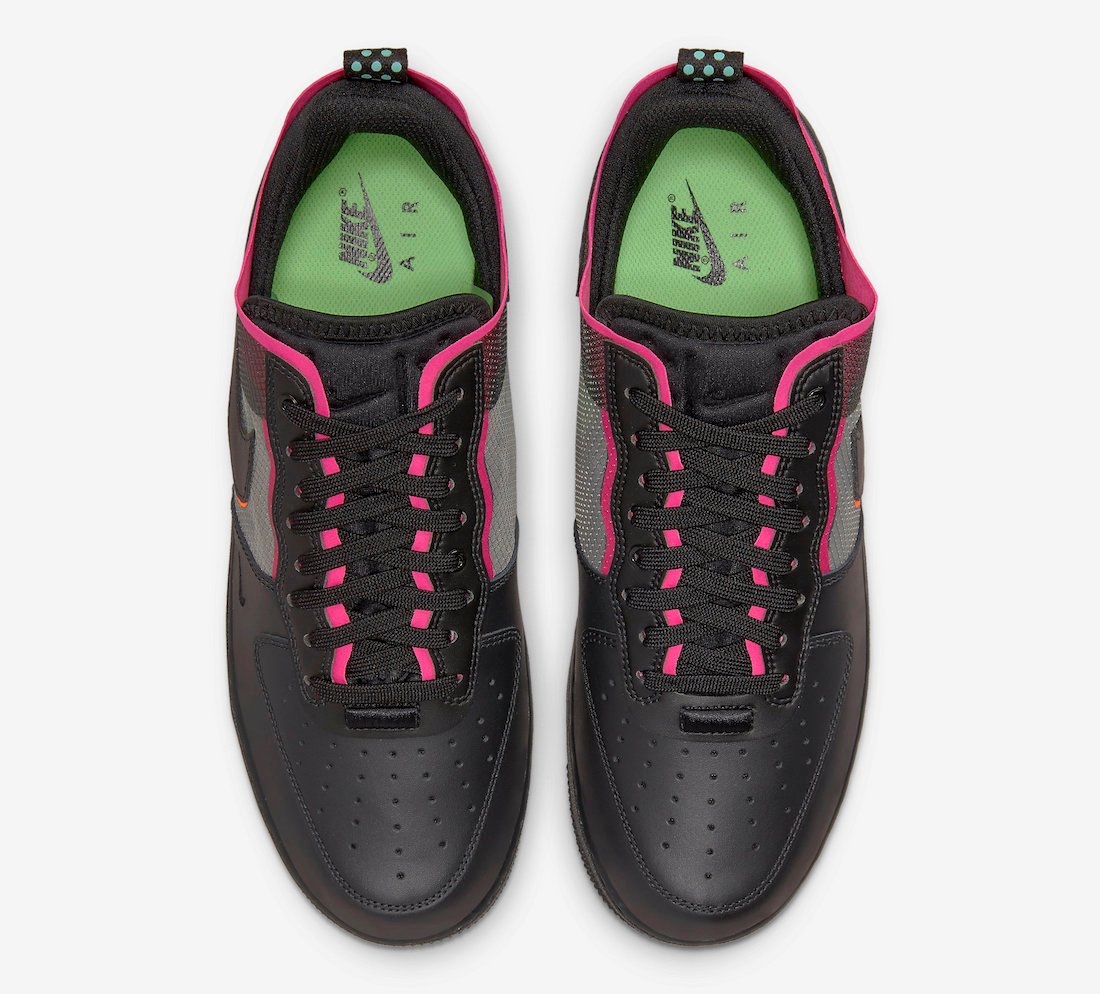 Nike Air Force 1 React Black Team Orange Pink Prime DH7615-001 Release Date Info