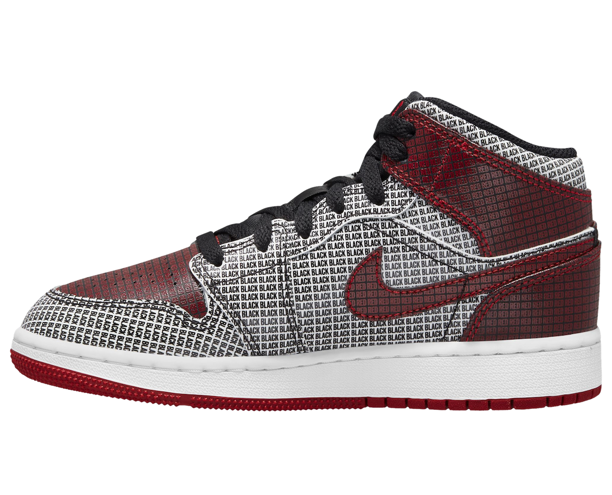 Air Jordan 1 Mid GS Black + Red = Bred DM9650-001 Release Date Info