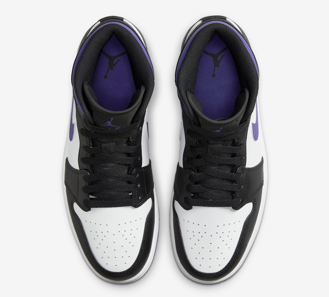 Air Jordan 1 Mid White Black Purple 554724-095 Release Date Info