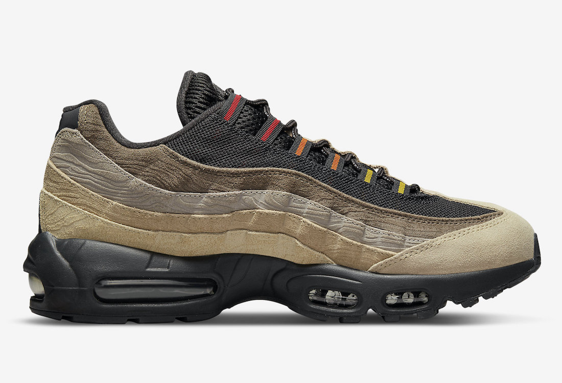 Nike Air Max 95 Topographic Off Noir University Red Rattan Limestone DV3197-001 Release Date Info