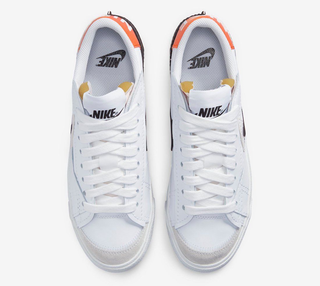 Nike Blazer Low Jumbo Glitch Swoosh White Black Magma Orange DV6484-100 Release Date Info