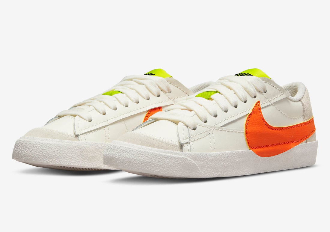 Nike Blazer Low Jumbo in Volt and Orange