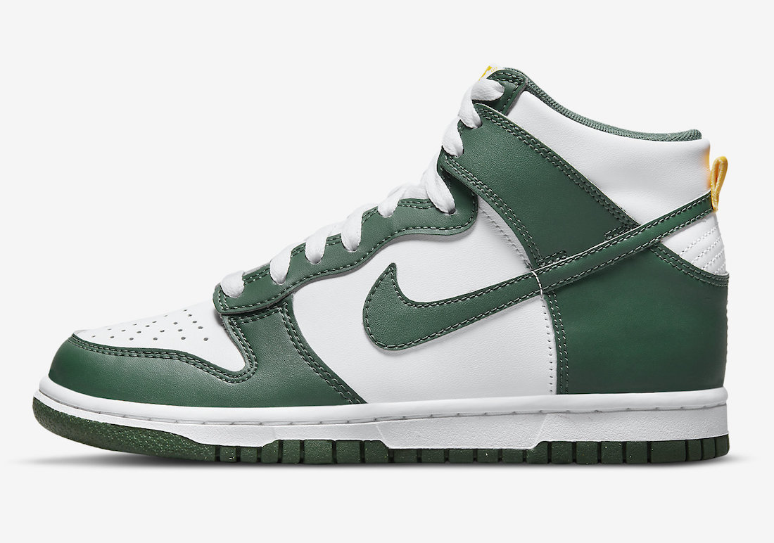 Nike Dunk High GS White Green Gold DV7072-300 Release Date Info