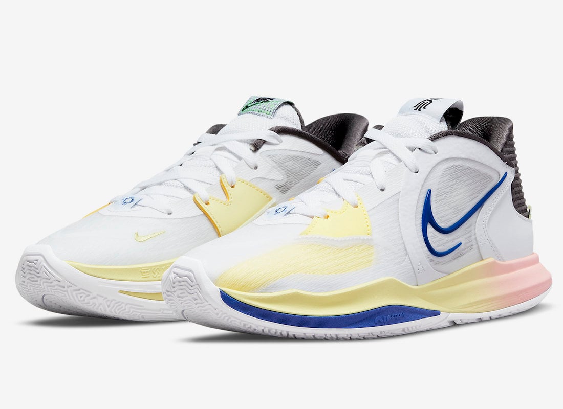 Nike Kyrie Low 5 White Game Royal Medium Ash Citron Tint DJ6012-100 Release Date Info