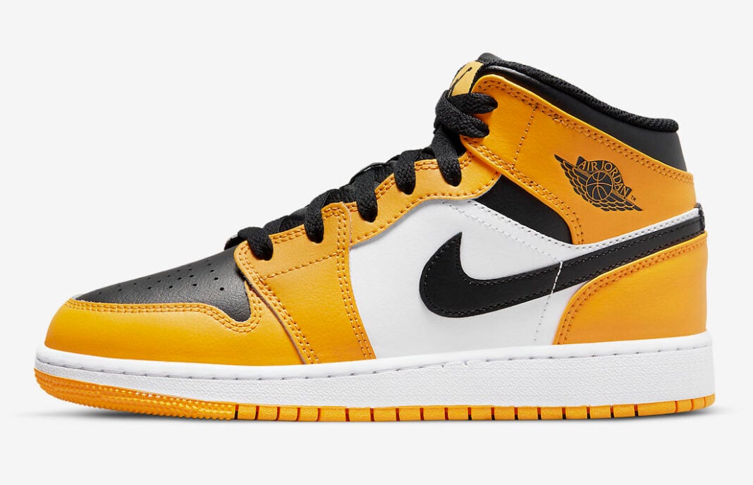 nike air jordan 1 mid yellow black