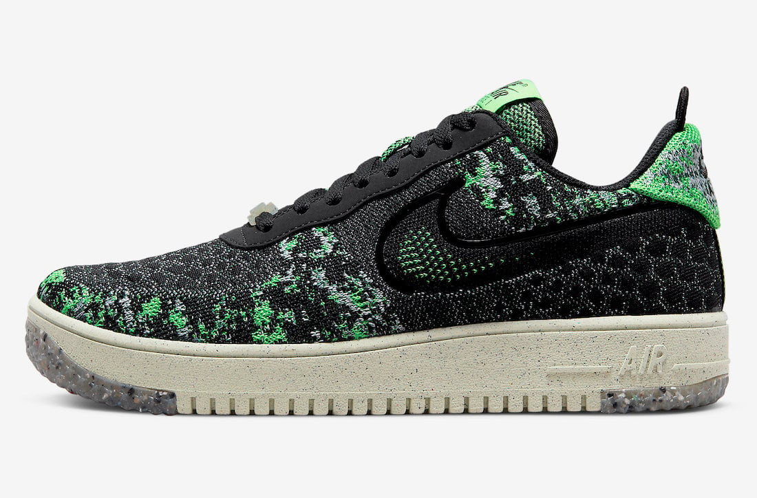Nike Air Force 1 Crater Flyknit Black Volt DM0590-002 Release Date Info