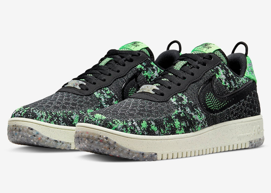 Nike Air Force 1 Crater Flyknit in ‘Black Volt’