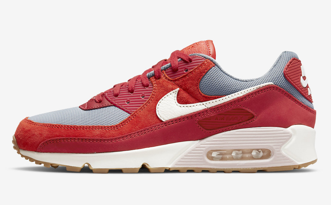 Nike Air Max 90 Gym Red Pale Ivory Habanero Red DH4621-600 Release Date Info