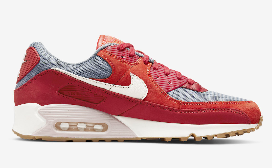 Nike Air Max 90 Gym Red Pale Ivory Habanero Red DH4621-600 Release Date Info