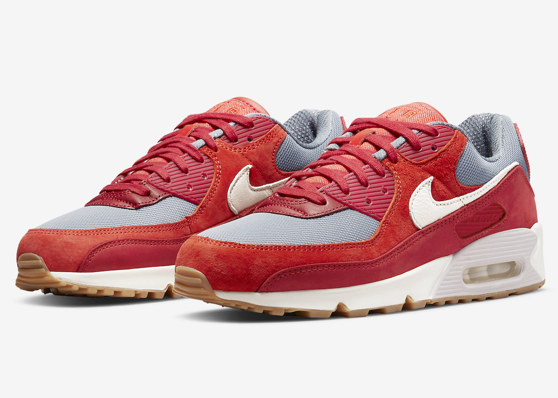 Nike Air Max 90 Gym Red Pale Ivory Habanero Red DH4621-600 Release Date Info