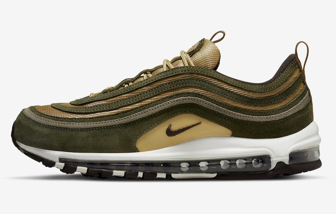 Nike Air Max 97 Rough Gree Ironstone Metallic Gold DR0157-300 Release Date Info