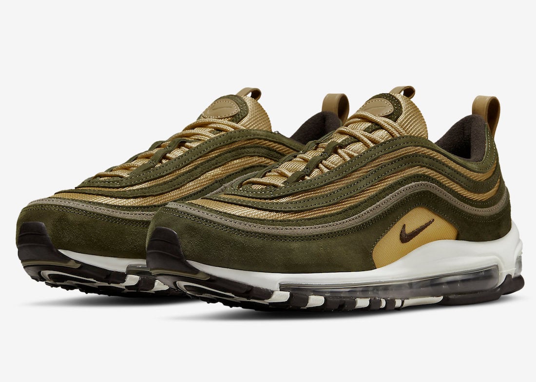 Nike Air Max 97 in Rough Green and Metallic Gold