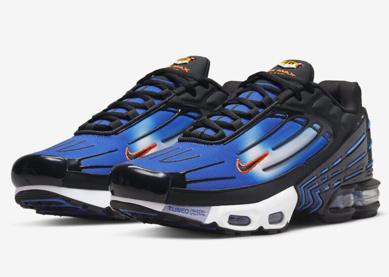 orange and blue nike air max plus