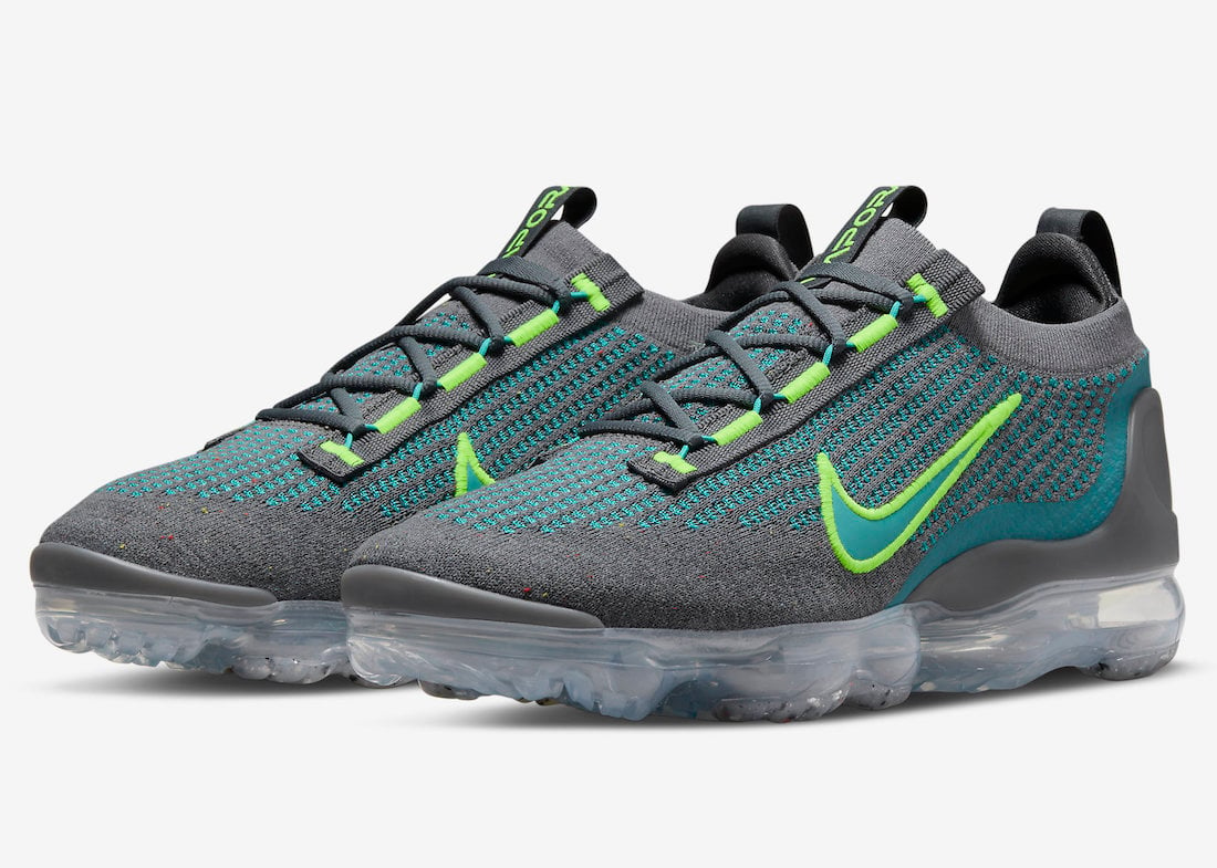 Nike Air VaporMax 2021 Highlighted in Grey, Teal, and Volt