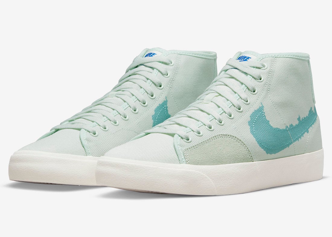 Nike SB Blazer Court Mid Premium Barely Green Boarder Blue DM8553-300 Release Date Info