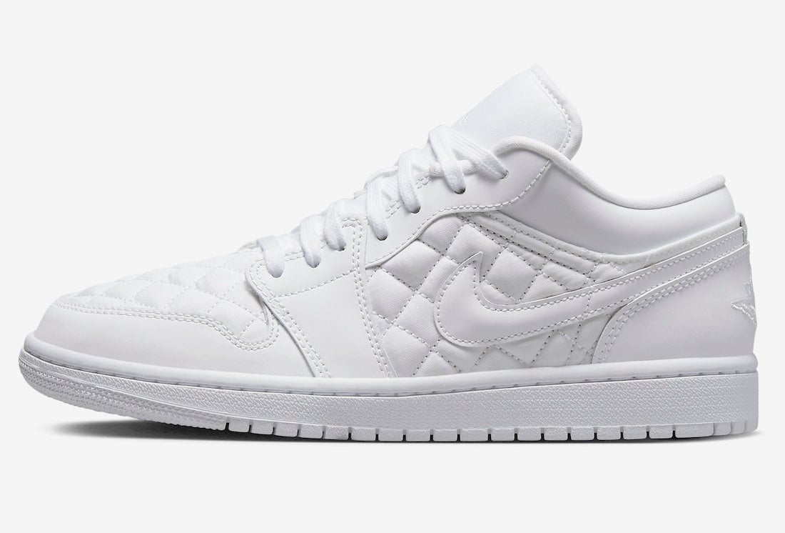 Air Jordan 1 Low Quilted Triple White DB6480-100 Release Date Info