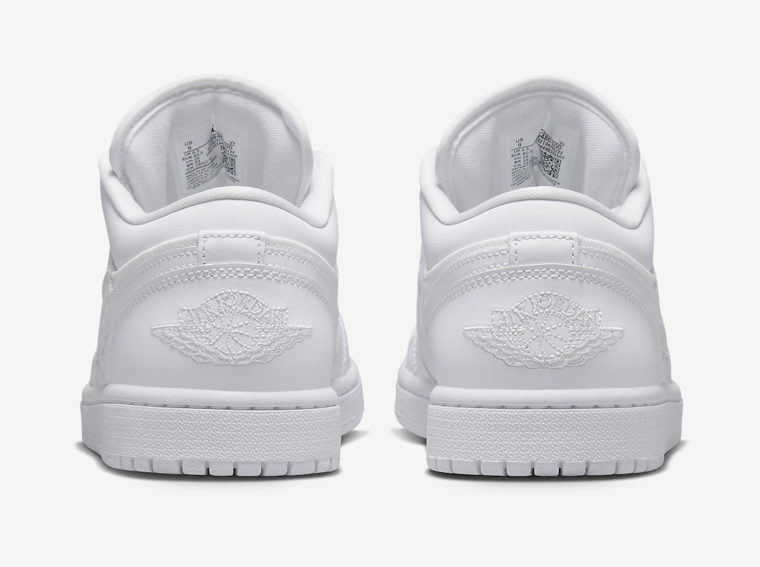 Air Jordan 1 Low Quilted Triple White DB6480-100 Release Date Info