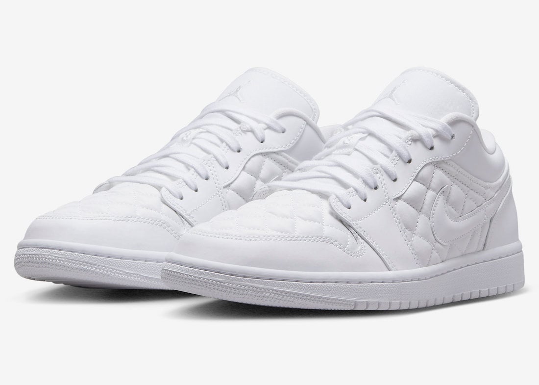 Air Jordan 1 Low Quilted Triple White DB6480-100 Release Date Info