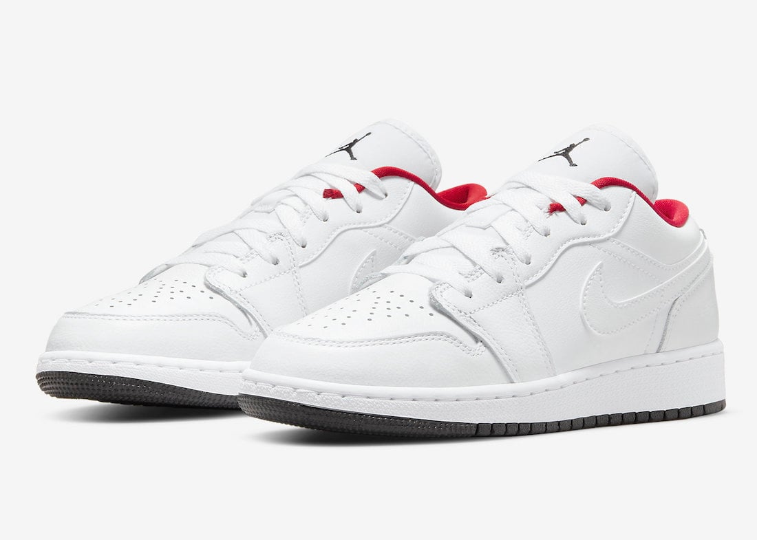 Air Jordan 1 Low in White with Mismatched Insoles