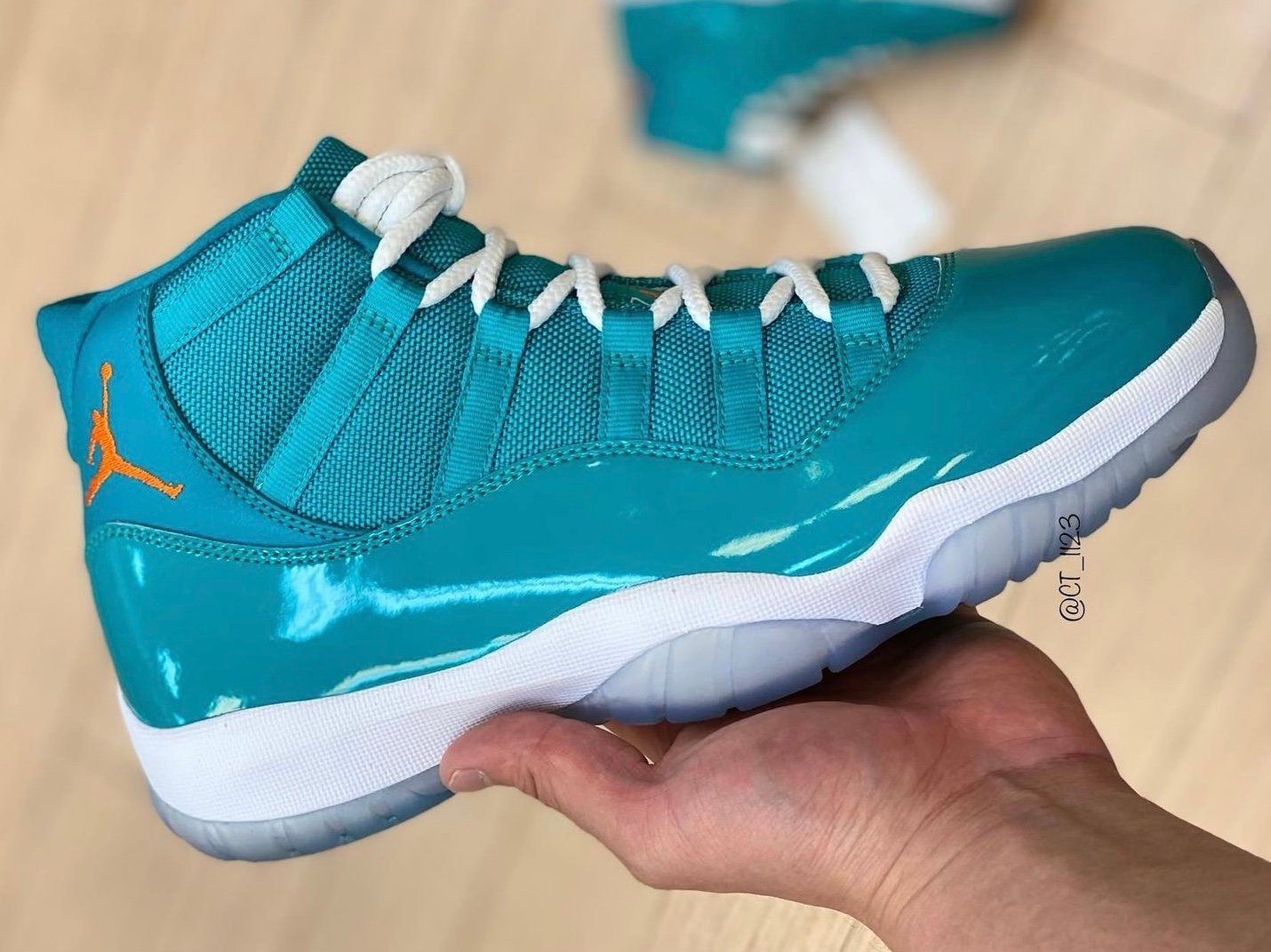 Air Jordan 11 Miami Dolphins Looksee Sample