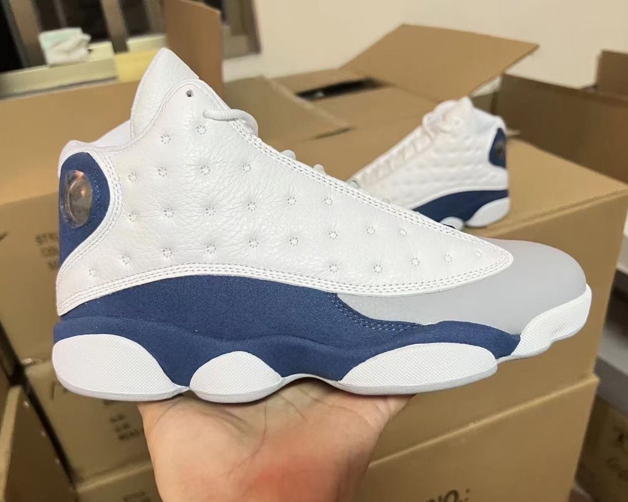 jordan 13 blue and grey