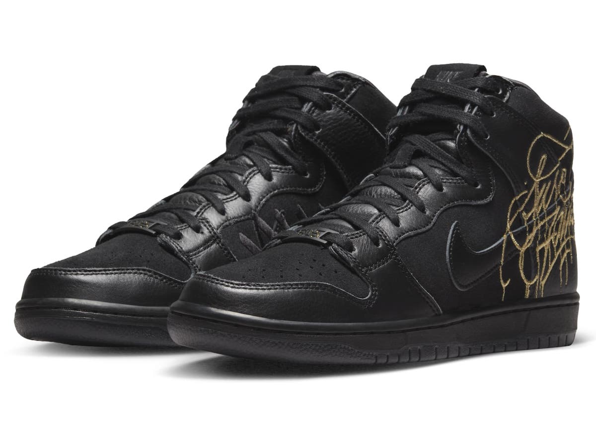 Faust Nike SB Dunk High Black Metallic Gold DH7755-001 Release Date