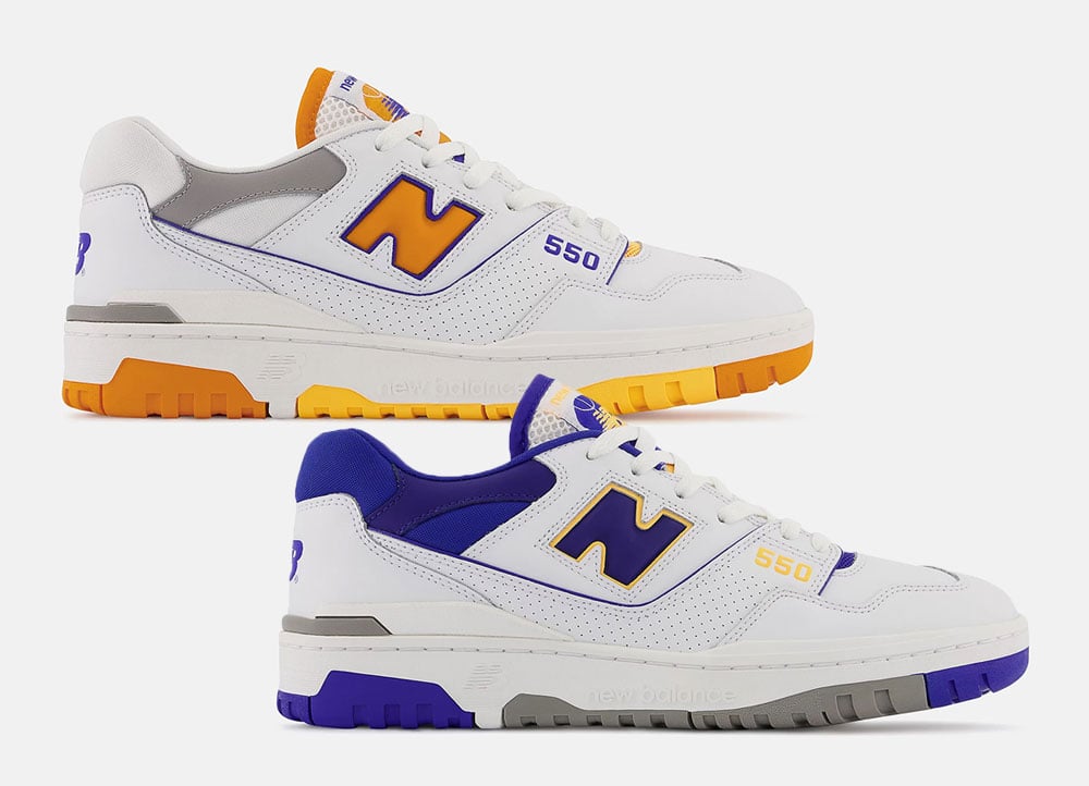 New Balance 550 Lakers Pack BB550WTO BB550WTN Release Date Info