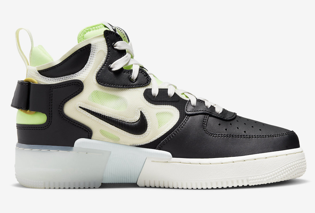 Nike Air Force 1 Mid React Black Neon DQ1872-100 Release Date Info
