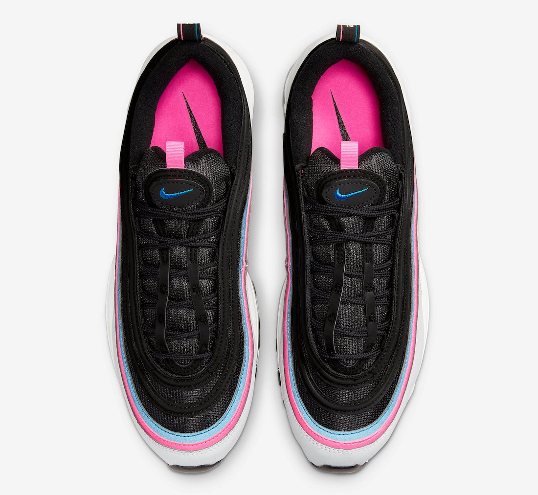 Nike Air Max 97 Black White Pink Blue DZ4392-001 Release Date Info
