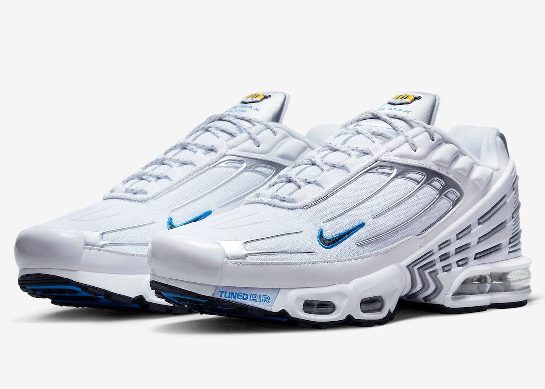 Nike Air Max Plus 3 Releasing in White, Silver, and Blue