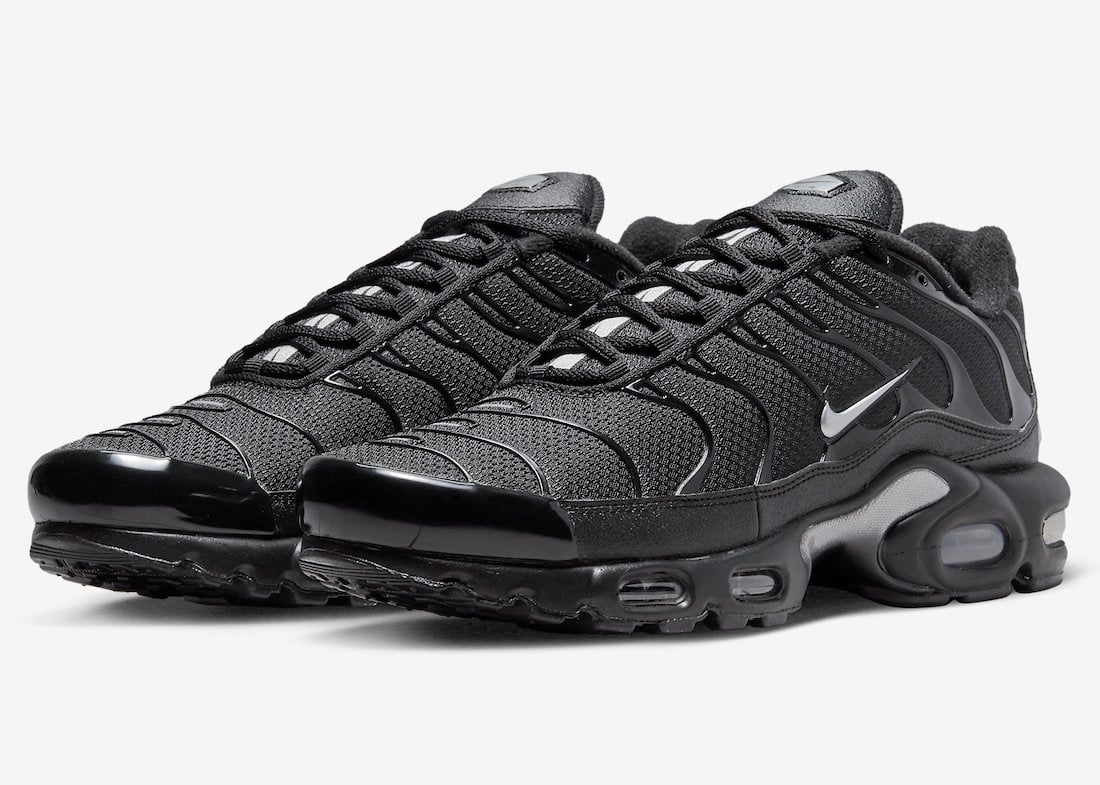 Nike Air Max Plus in Black with Silver Accents