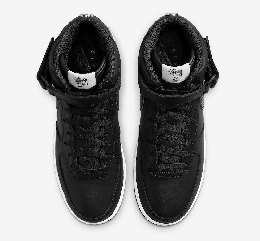 Stussy Nike Air Force 1 Mid Black DJ7840-001 Release Date