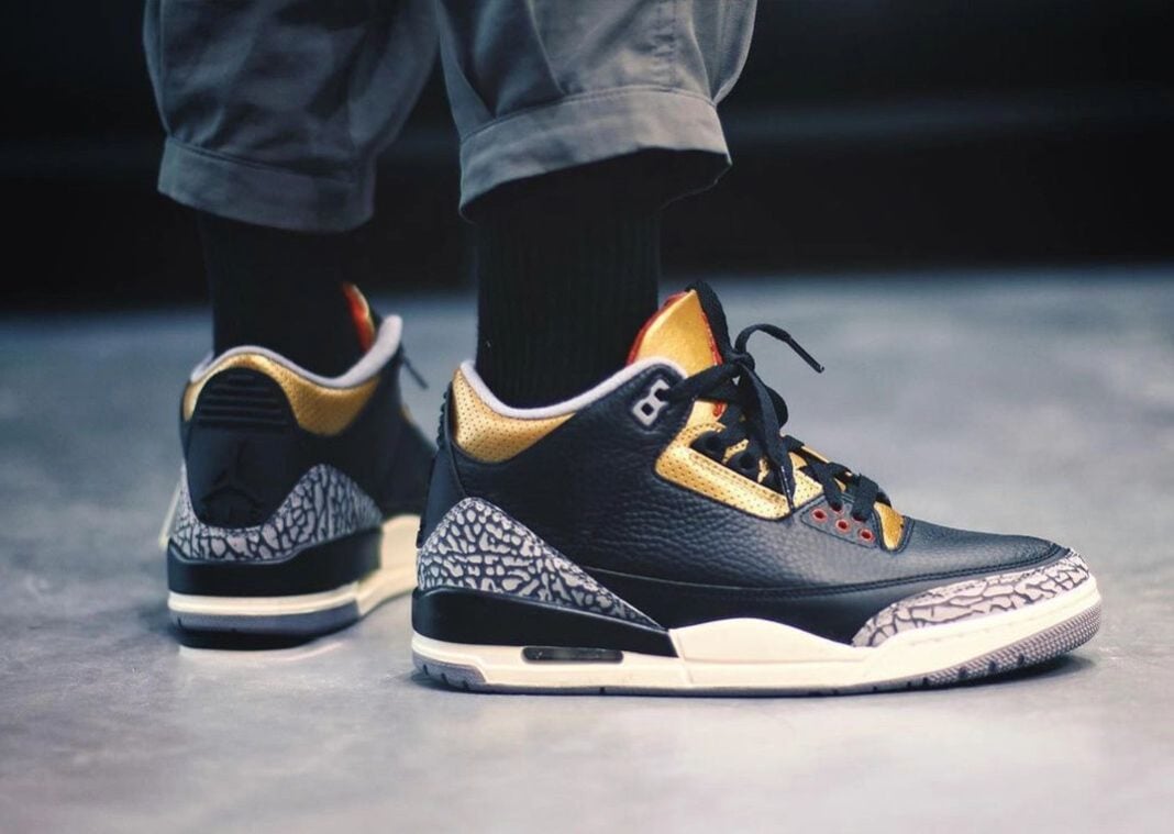 jordan 3 black gold