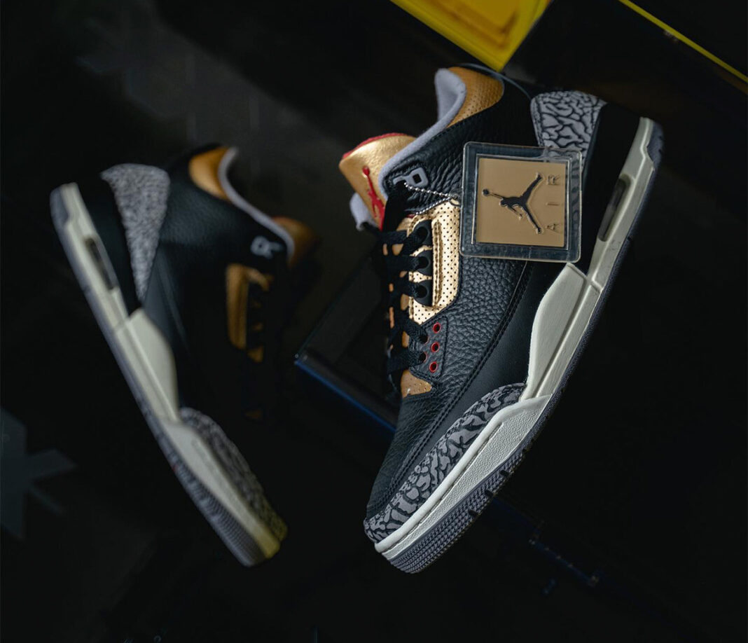 jordan 3 black gold