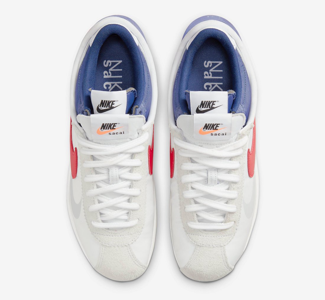 Sacai Nike Cortez 4.0 White Varsity Red Royal DQ0581-100 Release Date Sacai Nike Cortez 4.0 White Varsity Red Royal DQ0581-100 Release Date