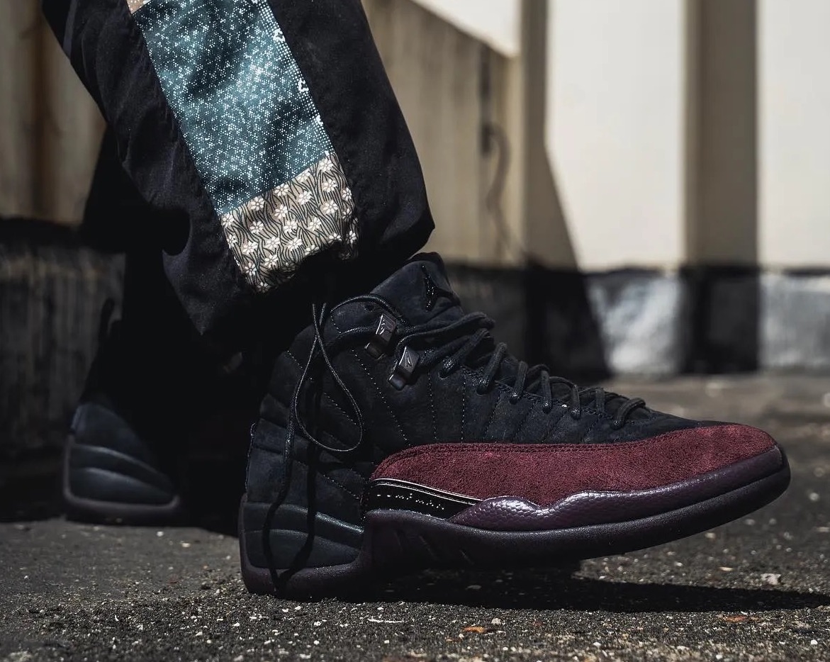 A Ma Maniere Air Jordan 12 Black Burgundy Crush DV6989-001 On-Feet