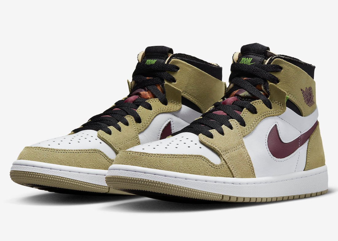 Air Jordan 1 Zoom CMFT ’Neutral Olive’ Features Pattern Insoles