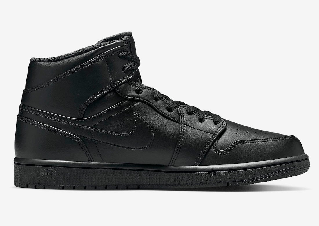 Air Jordan 1 Mid Triple Black 554724-093 Release Date Info