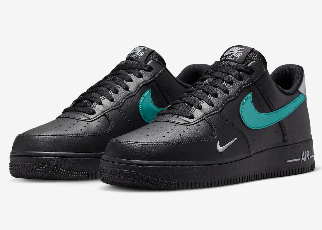 Nike Air Force 1 Low in Black and Blue Lightning