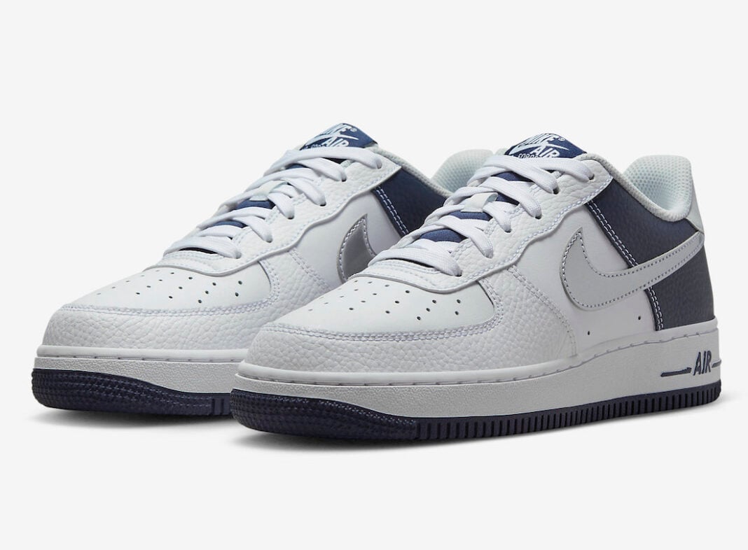 nike air force 1 white and metallic silver
