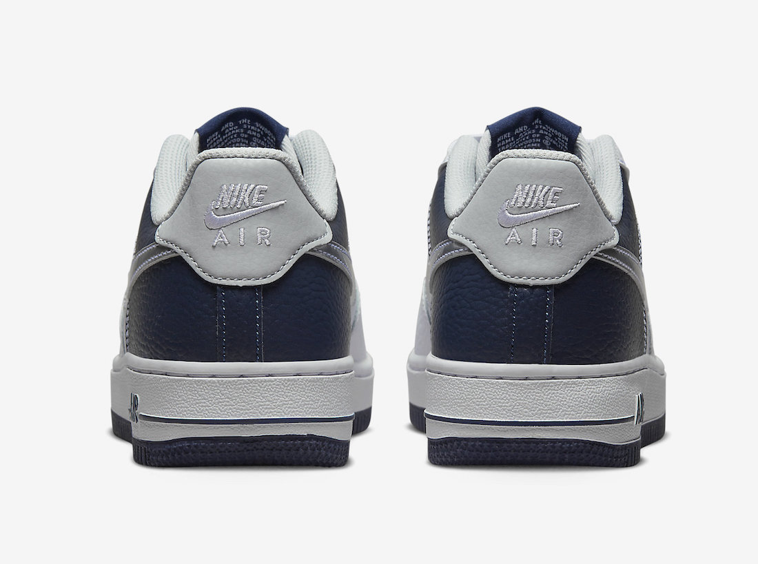 Nike Air Force 1 Low GS White Metallic Silver Midnight Navy DQ6048-100 Release Date Info